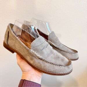 Hush Puppies Suede Penny Loafers Preppy Quiet Luxury Slip On Shoes Gray 9
